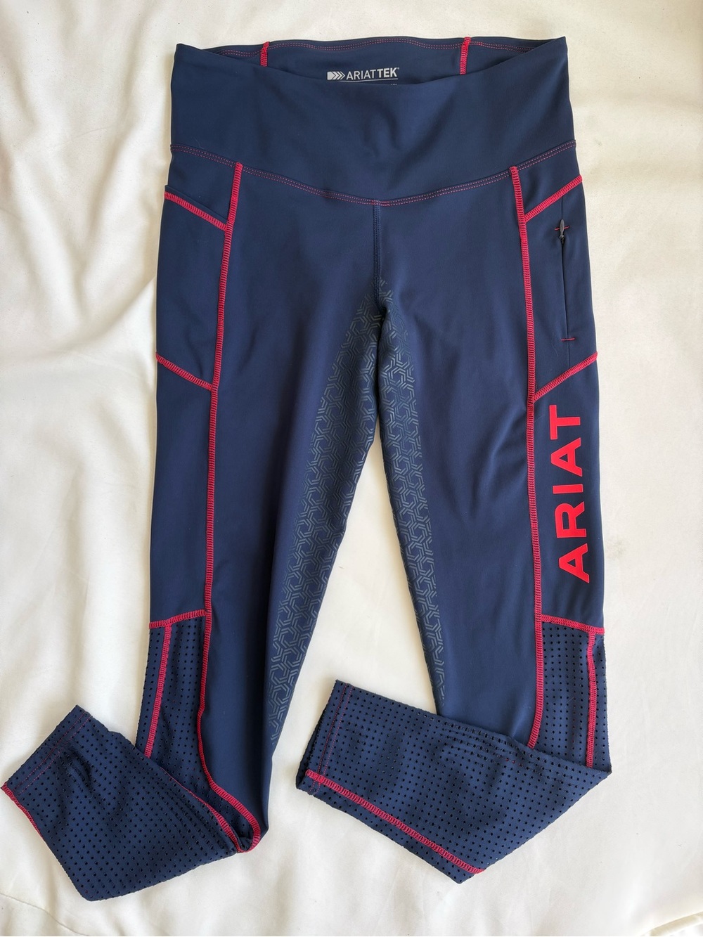 Ariat women’s EOS Full Seat navy Riding Tight size medium red logo and stitching - Picture 3 of 6